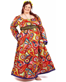  Déguisement robe hippie grande taille femme, fig. 1 