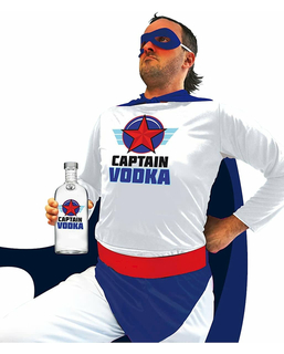  Superheld Captain Vodka für Herren hurmor weiss-blau-rot, fig. 1 