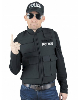  Polizei Weste Kostümzubehör für Erwachsene schwarz-weiss, fig. 1 