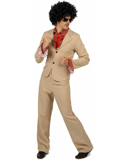  Déguisement Disco beige à froufrous Homme, fig. 1 