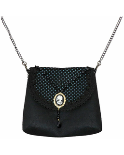  Stilvolle Gothic-Handtasche mit Kamee Accessoire schwarz, fig. 1 