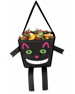  Süßigkeiten-Tasche Grinsekatze für Halloween bunt 17 cm, fig. 1 