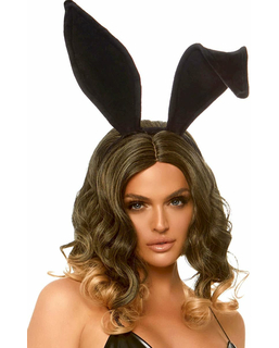  Serre-tête oreilles de lapin luxe articulées noires adulte, fig. 1 