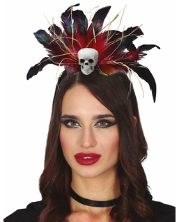  Voodoo-Haarreif Kopfschmuck für Halloween Accessoire für Damen schwarz-rot-weiss, fig. 1 