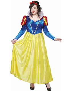  Costume Blanche Neige grande taille pour femme jaune et bleu, fig. 1 