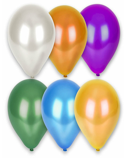  12 Ballons métallisés multicolores 28 cm, fig. 1 