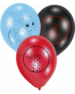  6 Ladybug™ Latexballons 22,8 cm rot, blau, schwarz, fig. 1 