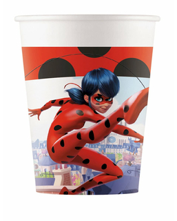  Party-Pappbecher Ladybug Miraculous™ 8 Stück rot-weiss 200ml, fig. 1 