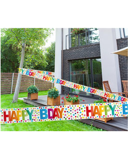  Happy Bday-Geburtstagsbanner Party-Deko bunt 15 m, fig. 1 