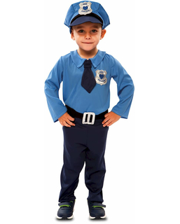  Polizei-Kostüm für Jungen Faschings-Verkleidung blau-silber, fig. 1 