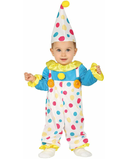  Déguisement combinaison clown à pois pastel bébé, fig. 1 