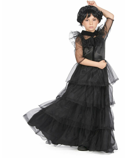  Gothic Ballkleid Kostüm für Mädchen schwarz, fig. 1 