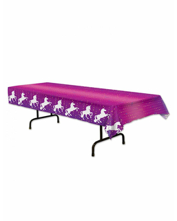  Einhorn-Tischdecke für Kindergeburtstage lila-weiss-rosa 137 x 274 cm, fig. 1 