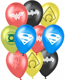  10 Latexballons der Justice League 25 x 32 cm, fig. 1 