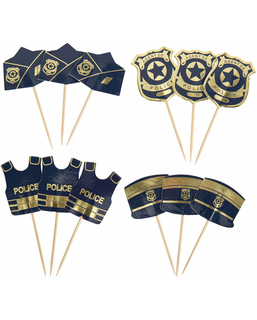  12 Navy- und Gold-Polizeipicks von 7 bis 8,5 cm, fig. 1 