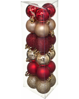  18 Mini-Weihnachtskugeln rot und gold 3 cm, fig. 1 