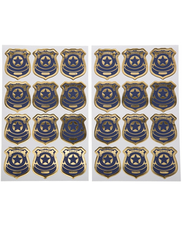  24 Polizeiabzeichenaufkleber in Marineblau und Gold, 4 cm, fig. 1 