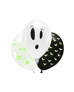  3 Neon-Halloween-Latexballons 27 cm, fig. 1 