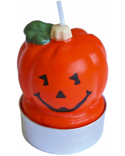  Kürbis-Teelicht Halloween Tischdeko 3 Stück orange-grün-schwarz, fig. 1 