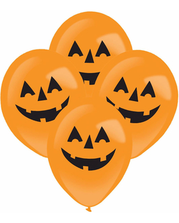  LED Kürbis-Ballons Halloween Raumdekoration orange-schwarz 27,5 cm, fig. 1 