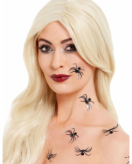  3D-Spinnen-Aufkleber für die Haut Halloween-Tattoos 6 Stück schwarz, fig. 1 