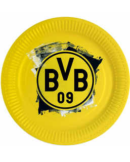  8 Pappteller Borussia Dortmund 23 cm Fussball Bundesliga Gelb, fig. 1 