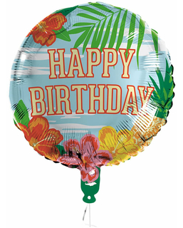  Happy Birthday-Folienballon für Geburtstage Mitbringsel Tropic bunt 45cm, fig. 1 