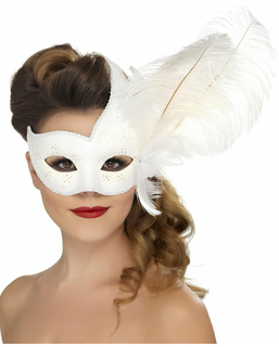  Loup vénitien blanc avec plumes blanches adulte, fig. 1 