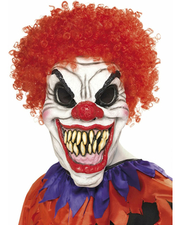  Masque clown cheveux rouges terrifiant adulte Halloween, fig. 1 