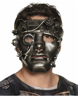  Masque visage chromé Steampunk adulte, fig. 1 