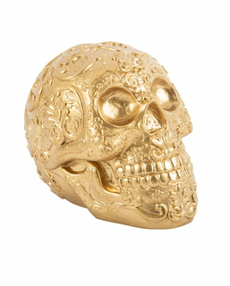  Totenkopf Tischdeko goldfarben 11,5 x 14 cm, fig. 1 