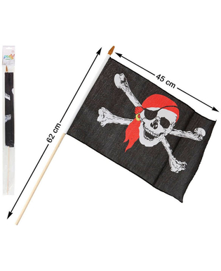  Drapeau 30 x 45 cm Pirate Crâne Noir, fig. 1 