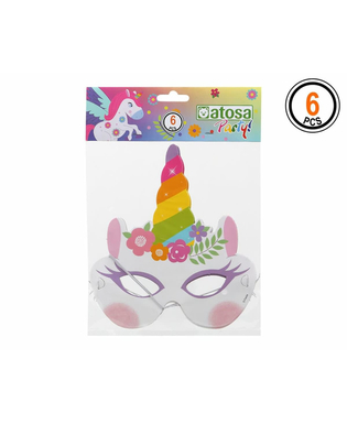  Masque Multicouleur Licorne 6 Unités, fig. 1 