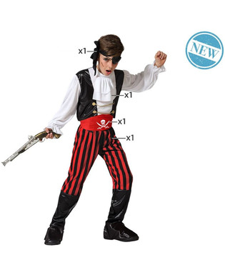  Déguisement pour Enfants Pirate 7-9 Ans Multicouleur, fig. 1 