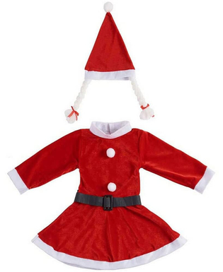  Déguisement pour Enfants Maman Noël 4-6 ans Rouge Blanc, fig. 1 