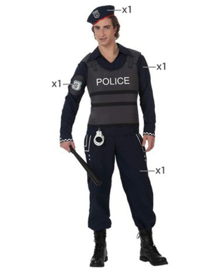  Déguisement pour Adultes Bleu Policier, fig. 4 