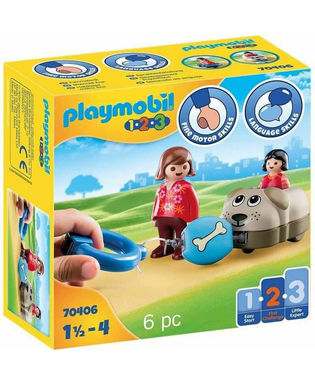  Playset Playmobil 1.2.3 Hund Kinder 70406 (6 pcs), fig. 1 