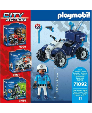  Spielset Fahrzeuge Playmobil Speed Quad City Action 71092 Polizei (21 pcs), fig. 2 