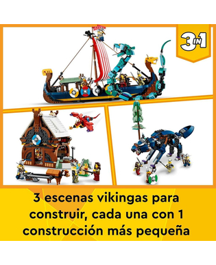  Playset Lego 31132 Creator 3-in-1 Viking Ship and Midgard Serpent (1192 Stücke), fig. 7 