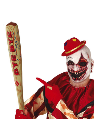  Baseballschläger aufblasbar Horrorclwon-Accessoire braun-rot 75 cm, fig. 1 