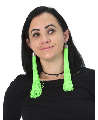  Boucles d'oreilles franges vertes fluo adulte, fig. 1 