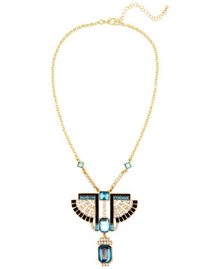  Antike Pharaonen-Halskette Damen-Accessoire blau-schwarz-gold, fig. 1 