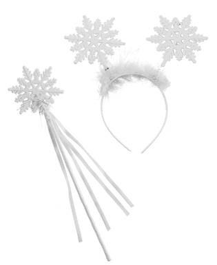  Kostüm-Set Schnee-Engel Accessoire für Weihnachten 2-teilig weiss, fig. 1 