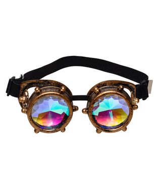  Prisma Steampunk-Brille Accessoire für Fasching braun-bunt, fig. 1 