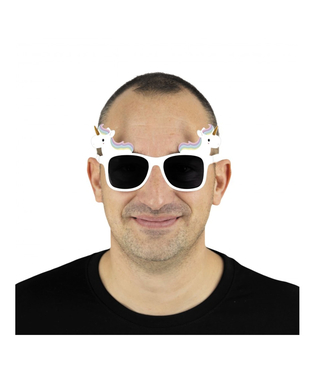  Einhorn-Spaßbrille Kostüm-Accessoire für Erwachsene weiss, fig. 1 