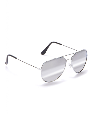  Lunettes noires d'aviateur contour argent adulte, fig. 1 