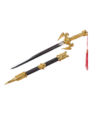  Kampfschwert-Spielzeugwaffe Ninja-Krieger Kostümzubehör schwarz-gold 50cm, fig. 1 