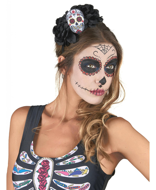  Serre-tête Crâne Multicolore Dia De Los Muertos adulte, fig. 1 