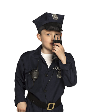  Polizisten-Walkie-Talkie Faschings-Zubehör für Kinder Spielzeug schwarz, fig. 1 