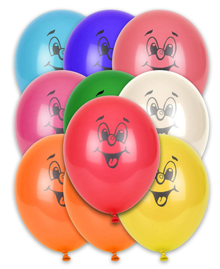  10 Ballons smile multicolores 30 cm, fig. 1 